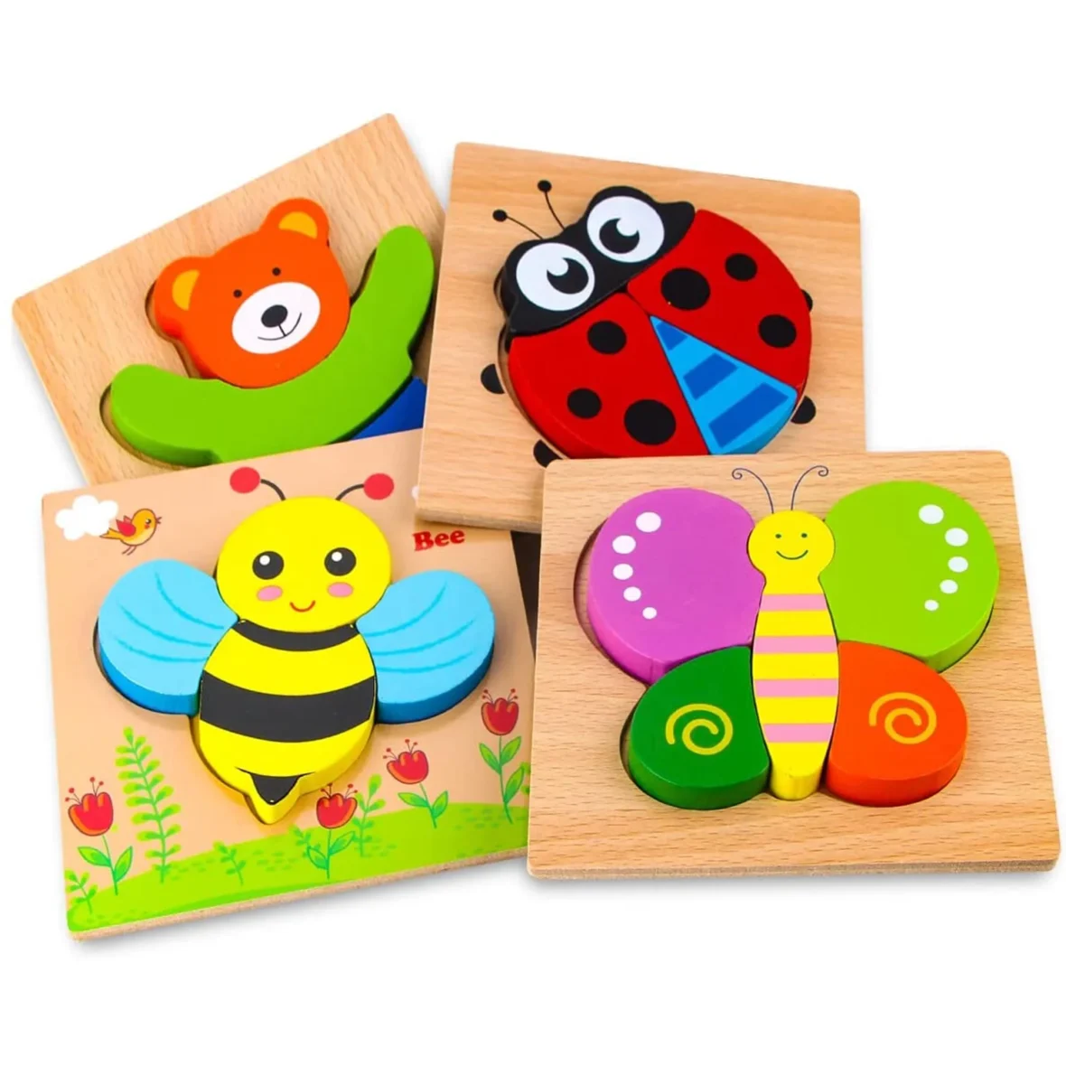 Wooden Animal Puzzle Educational Toy – Montessori Learning Board for Kids – Colorful Wooden Jigsaw Game for Early Education & Hand-Eye Coordination